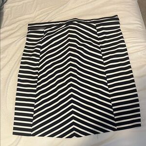 Saint James Monochrome Striped Pencil Skirt